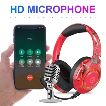HIFI Stereo RGB Juhtmeta Kõrvaklapid koos Microhpone,Kokkupandav mobiiltelefoni Gamer Bluetooth-Peakomplekti, 400mAh Bass Mp3 Muusika Kiivrid