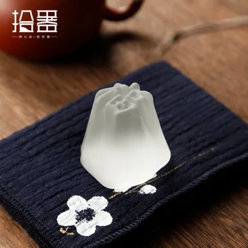 Hiina-stiilis klaasist kaas komplekt kaane hoidja lilla teekann vask teekannu kaas omanik jäätunud tee set riiulid teetseremoonia tee set acce