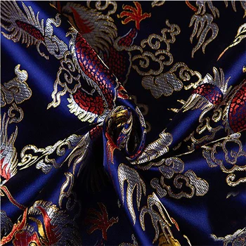 HLQON imporditud blue dragon stiilis brocade moe riie, mida kasutatakse Quilting õmblemine kleit naiste riided satiin seelik, mida 100x115cm