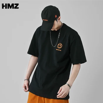 HMZ Meeste T-Särk, Hip-Hop 2020. Aastal Streetwear Tshirt Smiley Prindi Harajuku Suvel Lühikese Varrukaga T-Särk Puuvillane Tops Mehed Tees Mõõdus