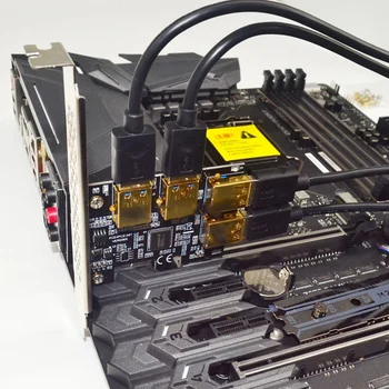 HOT-PCI-E 1 kuni 4 USB3.0 Laiendamine Mälukaart+4XPCIE 1X kuni 16X Suur 4Pin pildi Kaardi pikendusjuhe Adapter Kaardi BTC Kaevandamine