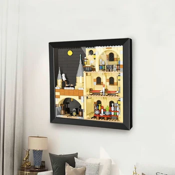 Idee Seeria Raami Sees Magic Castle Seinamaaling ehitusplokk Telliskivi Seina Värvimine Pilt 3D Modle Home Decor 467PCS