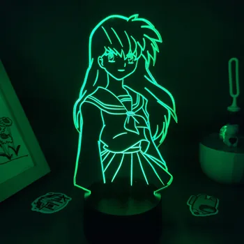 Jaapani Anime Inuyasha Joonis Kagome Higurashi 3D LED RGB Öösel Tuled Lahe Kingitus Sõpradele Lava Lamp Magamistuba Tabel Teenetemärgi