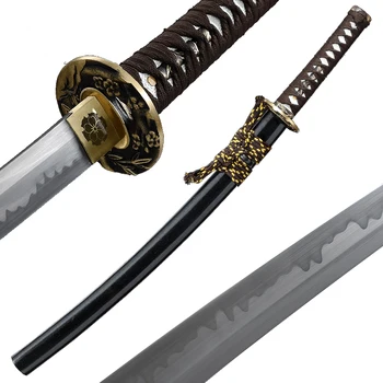 Katana Wakizash Tanto Päris Lühike Jaapani Mõõk Käsitsi Sepistamine 1095 Terase&savi karastatud Full Tang Terav Tera Samurai Messing Tsuba