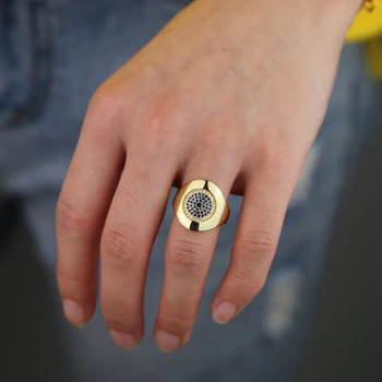 Kollase Kulla värvi Naiste Sinine CZ Ring aastapäeva Klassikaline Pool naiste sõrmus