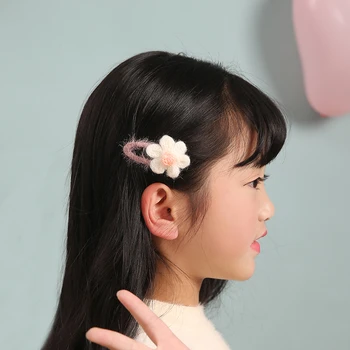 Korea Stiilis Tüdruk Kudumise Juukse klambrid lill klambrid Armas Laste Tarvikud Lapsed Juuksed pin