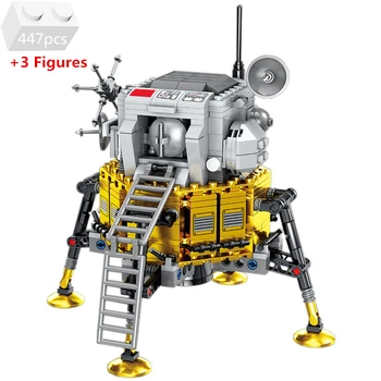 Kosmoselaev Raketi Baasi Shuttle Satelliit Astronaut Kosmose Jaama Ehitusplokid Kit Tellised Lunar Sõiduki Mudel Lapsed Mänguasjad