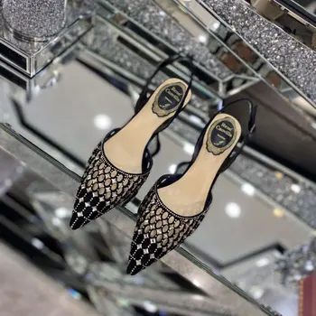 Kuulsus Naiste Sandaalid Elegantne Pikad Varba Lukk Kõrged Kontsad Pulm Kingad, Kõrge Kontsaga Pump Sandaalid Must Mood Naiste Kingad