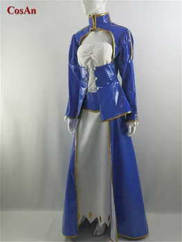 Kuum Gmae Fate Stay Night Saber Cosplay Kostüüm Blue Lakknahast Võidelda Kleit Naiste Rolli Mängida Riided High-End Custom-Tee