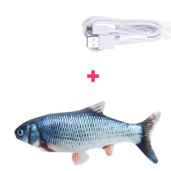 Laadimine USB Elektroonilise Lemmiklooma Kassi Mänguasi Catnip Kala Kuju Kassi Mänguasi Palus 3D Karpkala Täidisega Padi Nukk Nullist Juhatuse /1