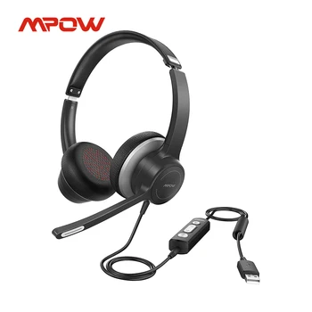 Mpow HC6 Pro USB Juhtmega Peakomplekt, USB Dual Mikrofoni Sisse-Kõrva Arvuti Kõrvaklappide In-line Kontroll Mikrofon Skype ' i veebi Aari TK