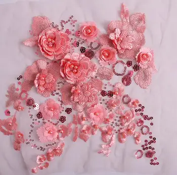 Multi-värvi peep varba kingad Plaaster Applique 3D Pärlitest Lilled DIY Õmblemine Tarvikud, Riided Dekoratiivsed Lilled RS2731