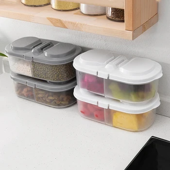 Multifunktsionaalne Köök, Külmik Plastist Ladustamise Box Double-Grid Kaetud Köögis Toidu Multi-Tera Suletud Jar Köök Ladustamine