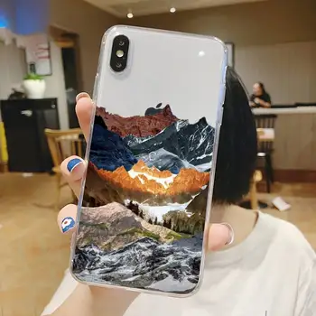 Mägi Marmor Kuu muster Telefoni Juhul Läbipaistev pehme iphone 5 5s 5c se 6 6s 7 8 11 12 plus mini x xs xr pro max
