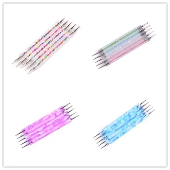Nail Art Dotting Pen Akrüül Rhinestone Crystal 2-Tee UV-Geeli Värvimine, Maniküür Vahend Joonistus-Liner Lill Harja Kaunistamiseks