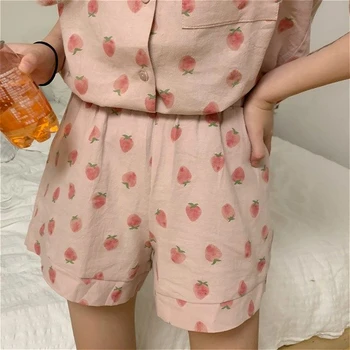 Pajama Komplekti Naiste Armas Prindi Pehme Fashion Korea Igapäevane Naiste 2 Töö Pj Set Vintage Magus Suvi Lühike Varrukas Daamid Homewear