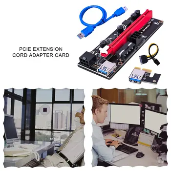 PCI-E Ärkaja 009S 1X 16x Extender PCI-E USB Ärkaja 009S Dual 6Pin Kaardi Adapter SATA 15pin jaoks BTC Kaevandaja r USB 3.0 Graafika Kaart