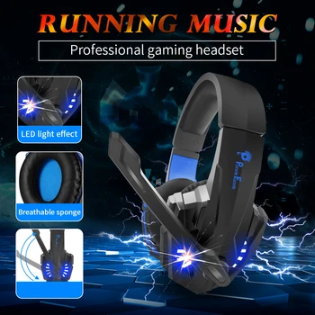 Professional Gaming Headset Led Valgus Bass Stereo Müra Vähendamise Mic-Mängija Kõrvaklapid PS4 PS5 Xbox Sülearvuti, Juhtmega Peakomplekt