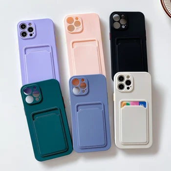 Rahakott, Telefon Case For iPhone Mini 12 11 Pro X-XR, XS Max 7 8 Plus SE 2 Mood Candy Värvi Kaardi Omanik Pehme TPU iPhone X Kohtuasjas