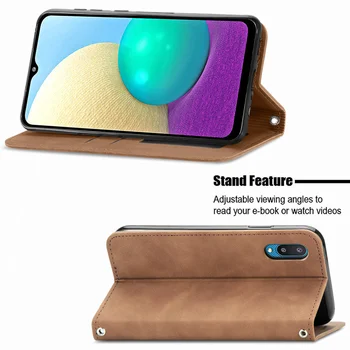 Retro Leather Case For Samsung Galaxy A02 A12 A32 A52 A72 A02S F62 A22 5G M21S F41 M31 M01 A01 Core M02 Rahakott Flip Case Cover