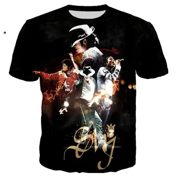 Rock Laulja Michael Jackson Trükitud 3D T-särk Unisex Suvel Vabaaja Streetwear Hip-Hop Mood Harajuku Mehed Naised Mõõdus Tops