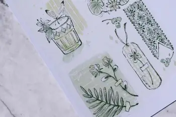 Roheline Taim Washi Lindi Kaardi Tegemise Kuul Teataja DIY Scrapbooking Dekoratiivne Kleebis