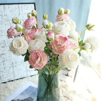 Roosa Kunstlik Siidist Roos Lilled Pulm kimp Kõrge Kvaliteediga Euroopa Roosid Lille Kodu Aia Kaunistamiseks Pulmad Pool Decor
