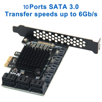 SATA PCIE 1X Adapter 6/10 Sadamate PCIE X 4/8/16, et SATA 3.0 6Gbps Liides Määr Trassi Laiendamise Kaart, Arvuti Lauaarvuti
