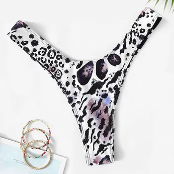 Seksikas kõrge Jalg aluspüksid Leopard Naiste bikiinid thong Polsterdatud Supelrõivad Supelda Beachwear ujumispükstel brasiilia ujumistrikoo põhjad#40