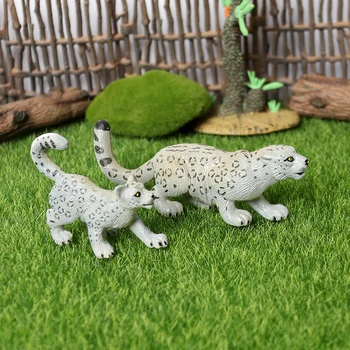 Simulatsioon plastikust Eluslooduse Snow Leopard Käsi Maali loomade mudel joonis Teenetemärgi hariduslik mänguasi figuriin Kingitus Lastele