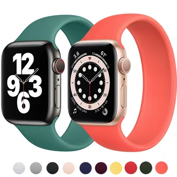 Smart Watch Iwatch Vahetage Rihm Silikoonist Üks-Pööra Elastne Rihm Sobib Apple Vaadata 1.2.3.4.5.6.SE 38mm 40mm 42mm Või 44mm