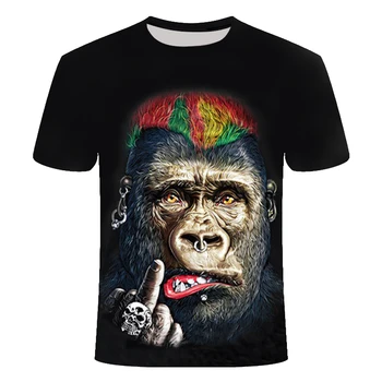 Suvel 3D Orangutang Print T-Särk Meeste/Naiste Hot Müük Loomade Prindi Naljakas Ahv Lühikesed Varrukad Suvel Tops Tshirt Mees