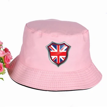 Suvel moe Kopp Mütsid Briti lipu trükkimine Puuvill Naised Mehed kalamees müts Väljas päikesevarju ühise põllumajanduspoliitika kalapüügi hation mütsid