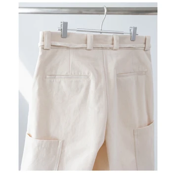 Suvel uus JIL SANDER minimalistlik lina puuvill tunked meeste -, naiste-tasku vabaaja beach püksid lahti kärbitud aprikoosi lühikesed püksid