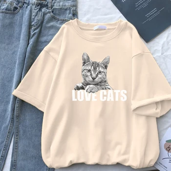 Tabby Cat Pikali Naljakas Trükkimine naiste Särk Särgid Uus Kvaliteet Tshirt Manga Suvel Lühikese varrukaga, kanna 2021 Sale Naine TShirt