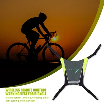 Traadita Jalgrattasõit Vest MTB Ratas Kott Ohutuse LED suunatule Vest Jalgratta Peegeldav Hoiatus Särgid Koos puldiga