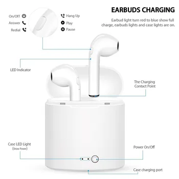 TWS i7s Bluetooth Kõrvaklapid Juhtmeta Kõrvaklapid Õhu Earbuds Spordi-Vabad Peakomplekt, Millel Laadimise Kasti Jaoks Apple iPhone ja Android