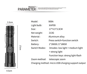 Ultra Bright 80000LM LED XHP99 Taskulamp USB Laetav LED Taskulamp XHP50 Lanterna Kämpingus Lamp Kasutada 18650 26650 Pliiatsi Hoidja