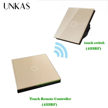 UNKAS EL Standard 1 Gang 2-Tee 433mhz Juhtmevaba Kaugjuhtimispuldi Seina Light Touch Lüliti Wireless Stick Remote Touch Lüliti