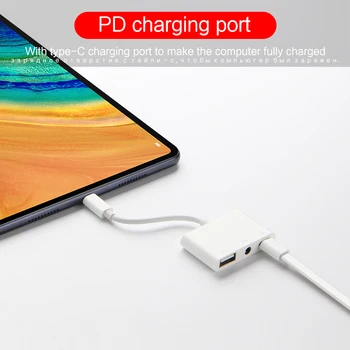 USB-C-USB-laadimine ja 3,5 mm AUX-Kõrvaklapid, Adapter Samsung Galaxy Tab S7 11 Pluss 12.4