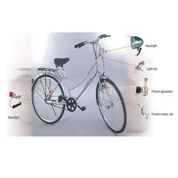 Vintage Jalgratta Mootoriga Bike Hõõrdumise 12V 6W Generaator Esitulede Tail Light Kit Pea Lamp Hõõrdumise Dynamo Hele Ülikond