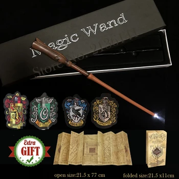 Voldemort Hermione Draco Sauasid Hõõguv Valgus Magic Wand Potte Marauder Kaart ja 4 Riie Sildid Kingitus Kasti Kid Mänguasi