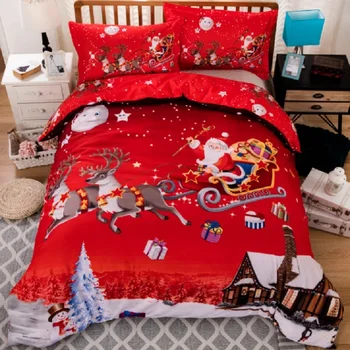 X-mas Jõulud kingitus Santa twin kuningas kuninganna topelt bedclothes padjapüür bedspread tekikott komplekt voodipesu komplekt