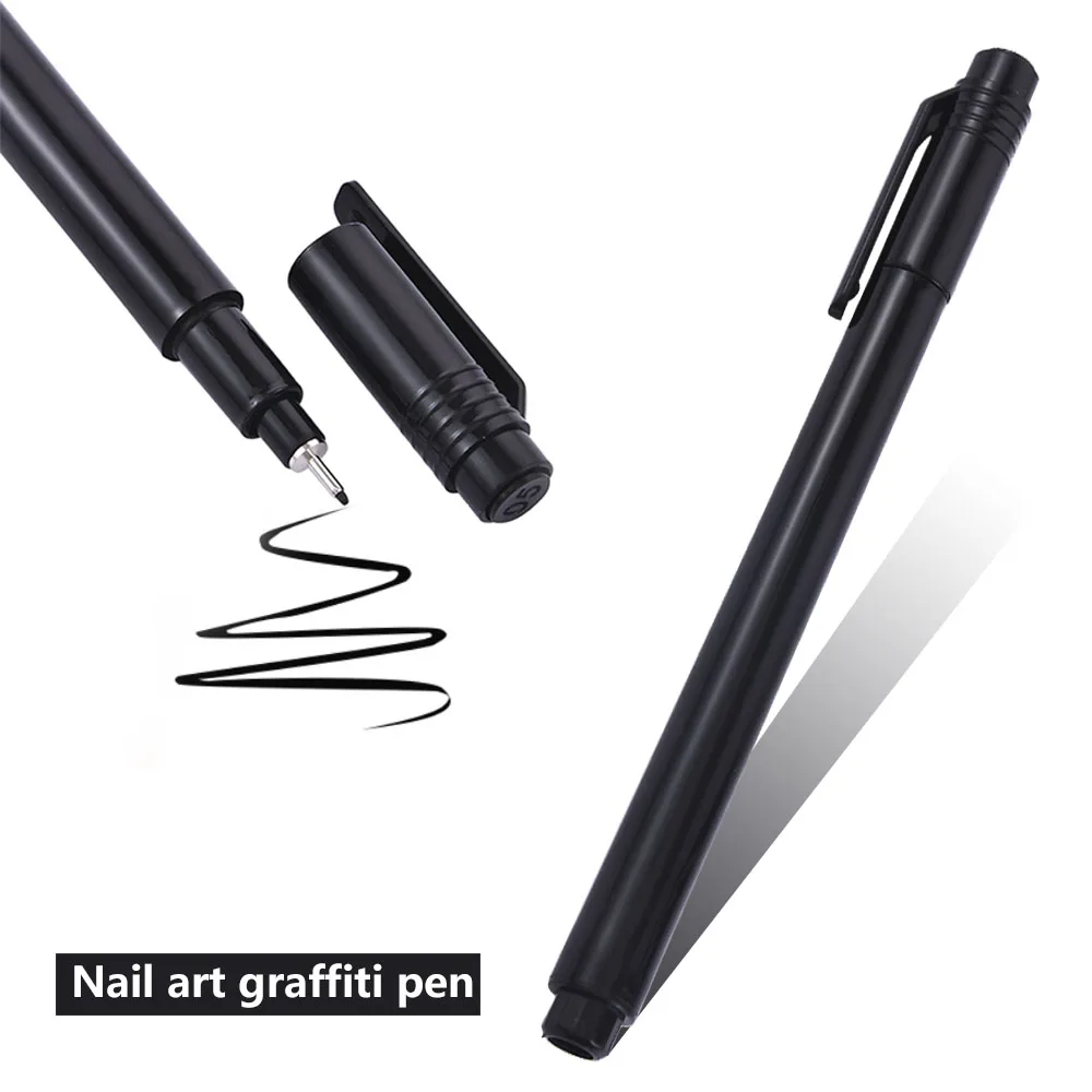 1 Tk Veekindel Joonistus, Maali, Puust Harja Graffiti Nail Art Pen DIY Lille, Abstraktne Read Andmed Nail Art Ilu Vahend