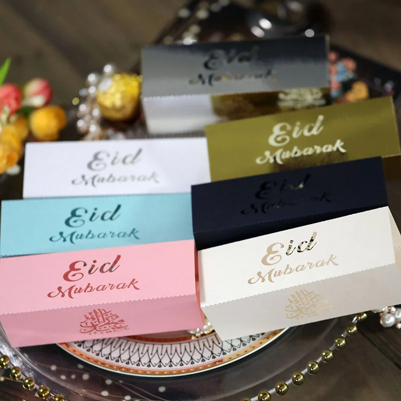 10tk Eid Mubarak Candy Box Ramadan Kareem Kinke Pool Soosib DIY Islami Moslemi Al-Nulu Eid Pool Decor Tarvikud