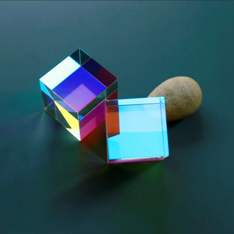 15MM Cube Prisma Risti Dichroic Peegel Combiner Splitter Decor Läbipaistev Optiline Klaas Klass Vitraaži Kuus lehepoolele Klaas
