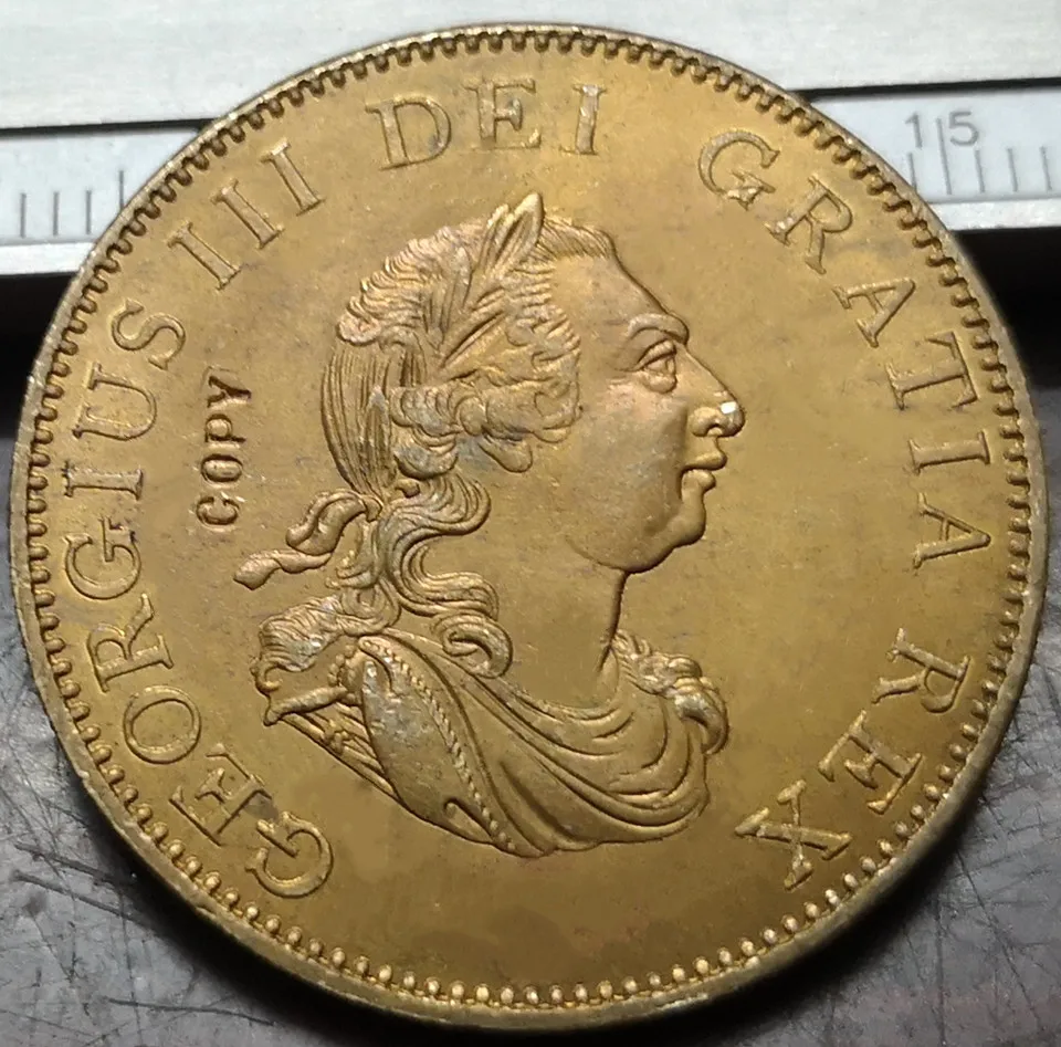 1799 Ühendkuningriigi Half Penny - George III Vask Mündi 30MM