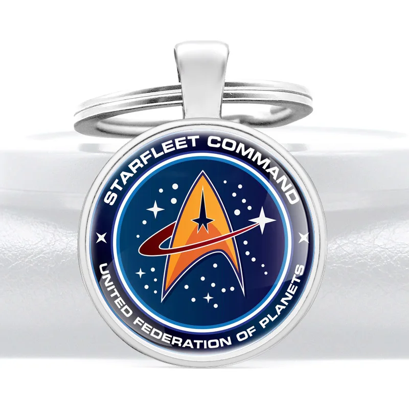 2020. aasta Uus Mood Starfleet Command Klaasist Kuppel võti Ketid Võlusid Star Travel Mehed Naised võtmehoidja Ehted Kingitused