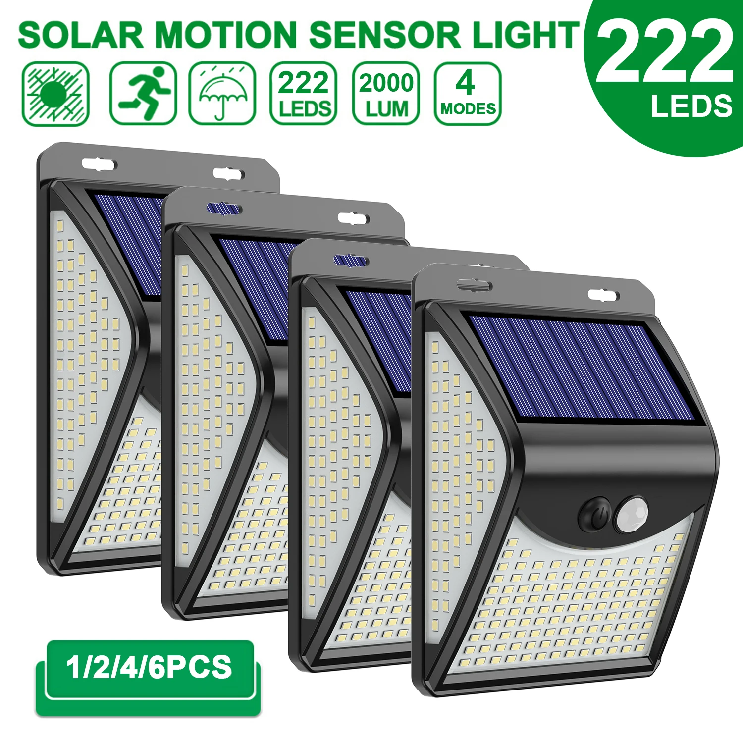 222 LED Päikese Valgus Väljas 4 Transpordiliikide Motion Sensor PIR Seina-Kerge, Veekindel Solar Lamp Solar Powered Päikesevalguse Aia Kaunistamiseks