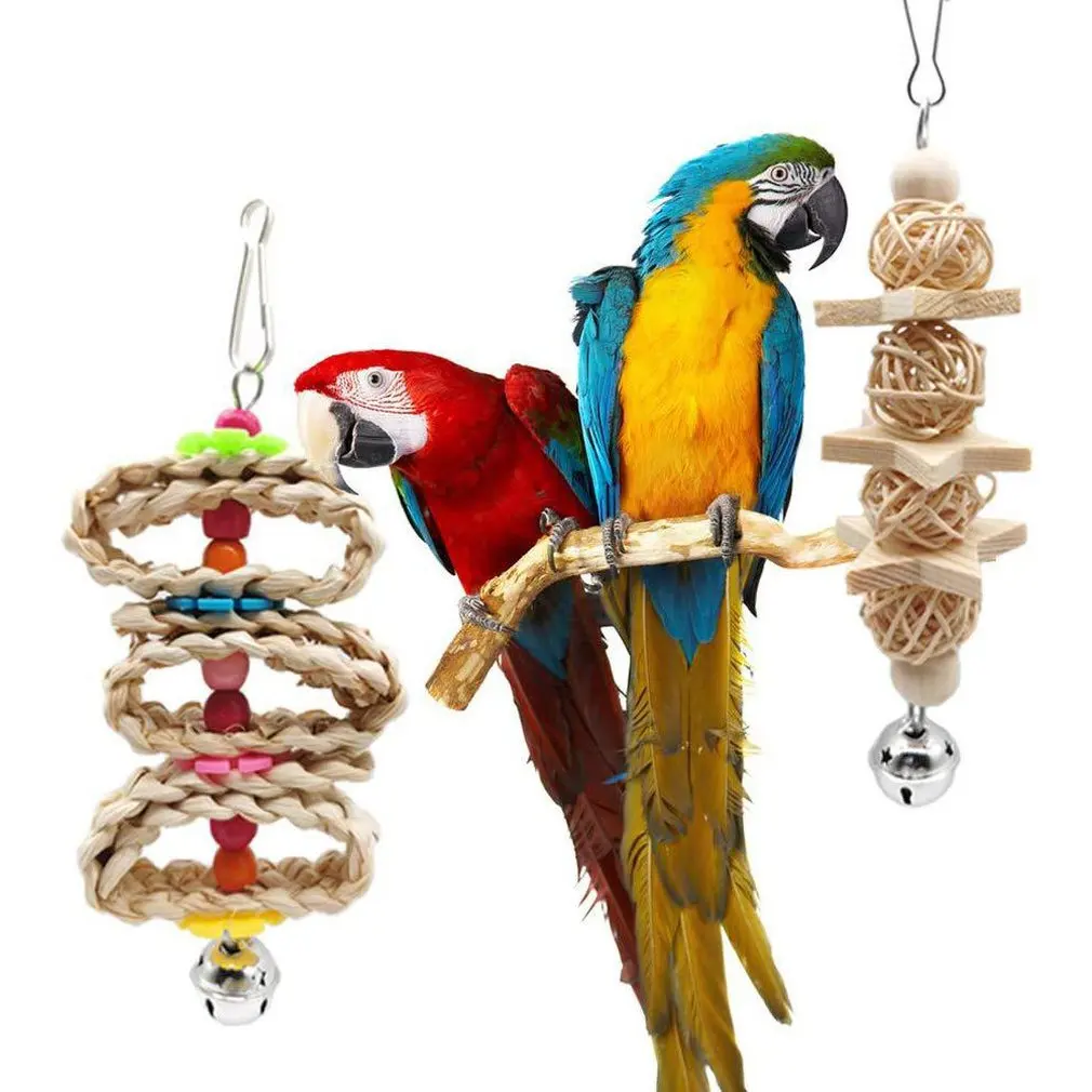 8pcs/set Loov Kombinatsioon Papagoi Mänguasi lemmikloomatarbed Papagoi Hammustada Mänguasi Lõbus Koostisega Bird Mänguasi Linnu Puuri Tarvikud